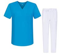 MISEMIYA - Pijamas Sanitarios Unisex Uniformes Sanitarios Uniformes Médicos G713-6802 - XL, Celeste 68