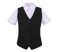 MISEMIYA - Uniforme Camarera Bar Restaurante Chaleco Mujer con Forro COCTELERA Barista - BZ-806-3XL, Negro