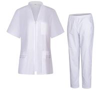 MISEMIYA - Uniforme Sanitario Mujer - Camisa Y PANTALÓN Sanitario para Mujer - Ropa de Trabajo para Mujer 712-8312 - S, Blanco