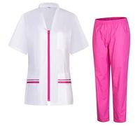 MISEMIYA - Uniforme Sanitario Mujer - Camisa Y PANTALÓN Sanitario para Mujer - Ropa de Trabajo para Mujer 712-8312 - S, Rosa 22
