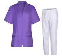MISEMIYA - Uniforme Sanitario Mujer - Camisa Y PANTALÓN Sanitario para Mujer - Ropa de Trabajo para Mujer 712-8312 - M, Morado 68