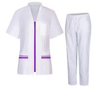 MISEMIYA - Uniforme Sanitario Mujer - Camisa Y PANTALÓN Sanitario para Mujer - Ropa de Trabajo para Mujer 712-8312 - XS, Lila 21