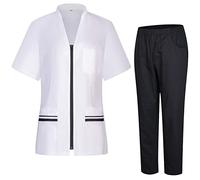 MISEMIYA - Uniforme Sanitario para Mujer - Camisa Y Pantalón - Ropa de Trabajo 712-8312 - L, Negro 22