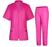 MISEMIYA - Uniforme Sanitario Mujer - Camisa Y PANTALÓN Sanitario para Mujer - Ropa de Trabajo para Mujer 712-8312 - L, Rosa