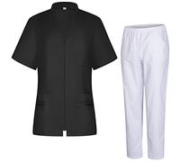 MISEMIYA - Uniforme Sanitario para Mujer - Camisa Y Pantalón - Ropa de Trabajo 712-8312 - M, Negro 68