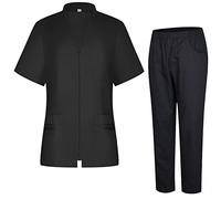 MISEMIYA - Uniforme Sanitario para Mujer - Camisa Y Pantalón - Ropa de Trabajo 712-8312 - S, Negro