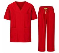 MISEMIYA Uniforme Sanitario Unisex Elástico para Enfermería y Medicina 1689-7835 - M Rojo