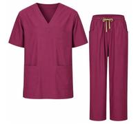 MISEMIYA Uniforme Sanitario Unisex Elástico para Enfermería y Medicina 1689-7835 - XL Granate