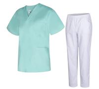 MISEMIYA - Uniforme Sanitario Unisex Uniformes Sanitarios MÉDICOS con Pantalon Blanco 817-8312-BLANCO - S, Turquesa