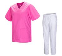 MISEMIYA - Uniforme Sanitario Unisex Uniformes Sanitarios MÉDICOS con Pantalon Blanco 817-8312-BLANCO - XXL, Rosa