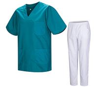 MISEMIYA - Uniforme Sanitario Unisex Uniformes Sanitarios MÉDICOS con Pantalon Blanco 817-8312-BLANCO - L, Verde 3B