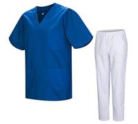 MISEMIYA - Uniforme Sanitario Unisex Uniformes Sanitarios MÉDICOS con Pantalon Blanco 817-8312-BLANCO - XL, Azul 37