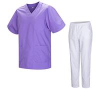 MISEMIYA - Uniforme Sanitario Unisex Uniformes Sanitarios MÉDICOS con Pantalon Blanco 817-8312-BLANCO - S, Lila