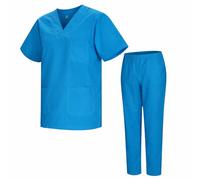 MISEMIYA - Uniformes Sanitario Unisex Uniformes Sanitarios MÉDICOS Conjuntos Sanitarios BZ-817-8312 - L, Cian
