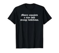 Misery Acquaints a Man Shakespeare Cita la Camiseta de la tempestad Camiseta, Hombre, Negro, 4XL