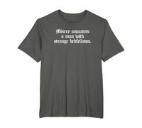 Misery Acquaints a Man Shakespeare Cita la Camiseta de la tempestad Camiseta, Hombre Tallas Grandes, Asfalto, 3X Alto