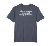 Misery Acquaints a Man Shakespeare Cita la Camiseta de la tempestad Camiseta, Hombre Tallas Grandes, Azul Jaspeado, 6X Alto