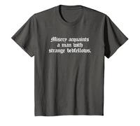 Misery Acquaints a Man Shakespeare Cita la Camiseta de la tempestad Camiseta, Niños, Asfalto, 3 años