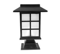 MISETA Black Solar Light 4pcs Post Lamp Waterproof Light Led White Light Solar Light