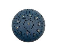 MISETA Tambor de mano de 6 pulgadas, 11 notas, tambor de lengua de acero, kit de tambor para curación mental, meditación de yoga (color: azul marino)