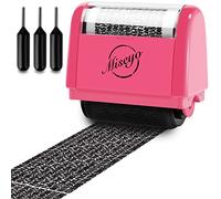 Miseyo Wide Identity - Juego de sellos de rodillo de protección contra robo, color melocotón (3 tinta de repuesto incluida)