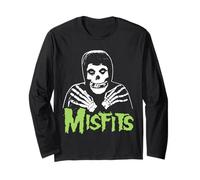 Misfits - Cross Hands Green Skull Black Manga Larga