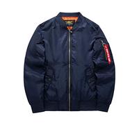 MisFox Chaqueta Bomber para Hombre, MA-1 Casual Cálidas Bomber Jacket Manga Larga Outerwear de Bombardero Otoño e Invierno Chaqueta Estilo Militar con Bolsillos Cremallera