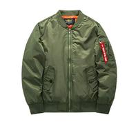 MisFox Chaqueta Bomber para Hombre, MA-1 Casual Cálidas Bomber Jacket Manga Larga Outerwear de Bombardero Otoño e Invierno Chaqueta Estilo Militar con Bolsillos Cremallera