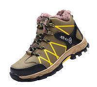 MisFox Zapatos de Seguridad para Hombre con Puntera de Acero, Zapatillas de Trabajo Invierno Zapatos de Senderismo Cálidos y Fríos