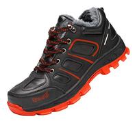 MisFox Zapatos de Seguridad para Hombre con Puntera de Acero, Zapatillas de Trabajo Invierno Zapatos de Senderismo Cálidos y Fríos