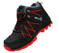 MisFox Zapatos de Seguridad para Hombre con Puntera de Acero, Zapatillas de Trabajo Invierno Zapatos de Senderismo Cálidos y Fríos