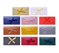 MisFun 11 PCS Sobres de Colores con Cintas, 22 x 11 cm Sobres Regalo Envelopes Papel, Sobre de Papel Kraft Vintage, Sobre Invitaciones Boda, Regalo para Cumpleaños Boda Navidad