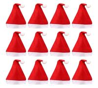 MisFun 12 Gorro Navidad, Gorro Navideño Unisex para Adultos, Con Pompón y ala Peludos, Divertido Gorros Rojo de Santa Claus para Navidad, para Adecuado para Fiestas y Juegos de Rol (A)