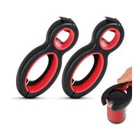 MisFun 2 Piezas Abridor de Tarros, Abrelatas Manual, 6 en 1 Abridor de Botellas, Abrebotellas, Antideslizante, Adecuado para Personas Mayores, Pacientes con Artritis y Manos Débiles