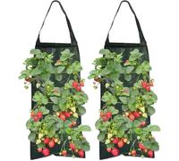 MisFun 2 Piezas Bolsas para Plantas, Bolsas de Cultivo, Bolsas de Cultivo Plantas con 8 Hoyos, Plant Grow Bags, Bolsas de Cultivo de Patatas, para Fresa Papa, Zanahoria, Tomate y Cebolla