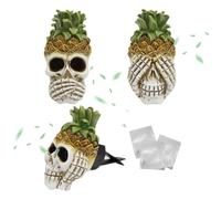 MisFun 3 ambientadores para coche, difusor de aceite de aromaterapia, cabeza de piña, accesorio decorativo con 3 pastillas aromáticas para el hogar y el coche, para coche, hombres, mujeres (amarillo)