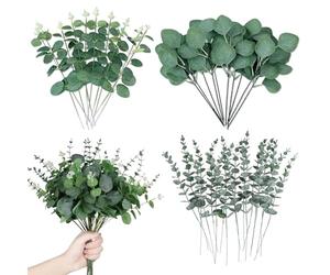 MisFun 30 Piezas Eucalipto Seco Plantas Artificiales Decorativas, Plantas Artificiales, Eucalipto Flores Artificiales Decoracion, Flores Secas Decoracion, Eucaliptos Preservado Arreglos Florales