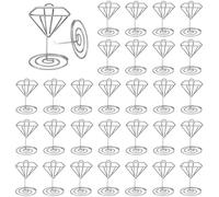 MisFun 30 Piezas Soporte Tarjetas Mesa Boda, Memo Clip, Marcasitios Boda, Soporte Fotos, Titular del Número de Mesa, para Boda Soporte Fotos Oficina Banquetes Fiesta(Plata Diamante)
