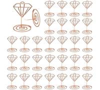 MisFun 30 Piezas Soporte Tarjetas Mesa Boda, Memo Clip, Marcasitios Boda, Soporte Fotos, Titular del Número de Mesa, para Boda Soporte Fotos Oficina Banquetes Fiesta(OroRosa Diamante)