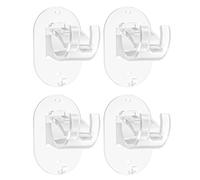 MisFun 4 Piezas Soporte Barra Cortina, Ganchos Cortinas Soporte Para Barra Cortina, Soporte de Barra de Cortina Autoadhesiva Gancho Autoadhesivo, Ganchos Adhesivos Para Barra de Cortina (Transparente)