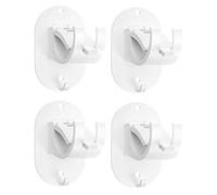 MisFun 4 Piezas Soporte Barra Cortina, Ganchos Cortinas Soporte para Barra Cortina, Soporte de Barra de Cortina Autoadhesiva Gancho Autoadhesivo, Ganchos Adhesivos para Barra de Cortina (Blanco)
