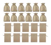 MisFun 50 Piezas Bolsas de Yute, Bolsas de Yute Natural 7 x 9 CM, Bolsitas Sacos de Yute con Cordón, Bolsas de Regalo de Arpillera, para Joyería Regalo de Boda Artesanía Embalaje, Saco Navidad