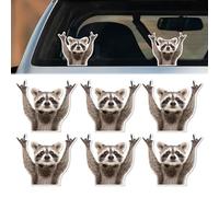MisFun 6 Piezas Pegatinas Coche, Mapache Pegatinas Exteriores para coche, Divertidas Etiquetas Engomadas