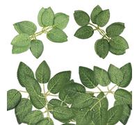 MisFun 60 Hojas Artificiales Decorativas, Hojas de Seda Artificiales, Artificial Verdes para Manualidades, Hojases Verde Artificial de Rosas para Ramos De Flores Y Decoraciones De Boda