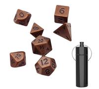MisFun 7 Piezas Dados, Dados DND, Dados de rol, Juego de Dados, Dados Poliedricos, Set de Dados, con Botella de Almacenamiento, para Dungeons and Dragons MTG RPG (Rojo) (wen-jsszb-7)