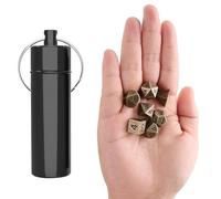 MisFun 7 Piezas Dados, Dados DND, Dados de rol, Juego de Dados, Dados Poliedricos, Set de Dados, con Botella de Almacenamiento, para Dungeons and Dragons MTG RPG (Bronce) (wen-jssza-7)