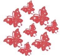 MisFun 8 Piezas Mariposa De Cristal Pegatinas Coche, Pegatinas Coche Exterior Pegatinas De Cristal Para Coches, Rhinestone Mariposa Calcomanía Coches Pegatinas Personalizadas Cochx (Rojo)