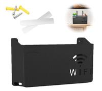 MisFun Caja de Almacenamiento WiFi Enrutador, Caja Router Pared, Almacenamiento para Router y Cables, Caja de Almacenamiento WiFi Montada, Negro Router Rack, para Decoración del Hogar