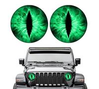 MisFun Calcomanías para Faros Delanteros Con Ojos de Bestia, Pegatinas Coche Exterior Con Ojos Estéreo 3D, Personalizadas (Verde)