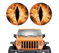 MisFun Calcomanías para Faros Delanteros Con Ojos de Bestia, Pegatinas para Coche Exterior Con Ojos Estéreo 3D, Personalizadas (Oro)